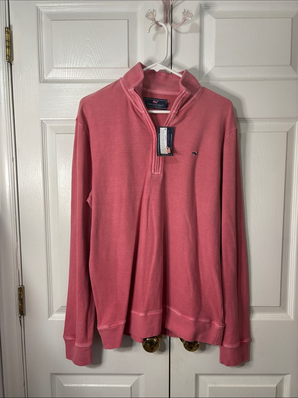 Vineyard Vines Men’s Coral Pink Quarter-Zip Pullover Sz M New With Tags